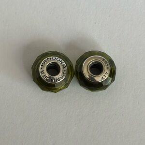 Authentic Pandora“Olive Green Fascinating”S925 ALE Murano Glass Charm